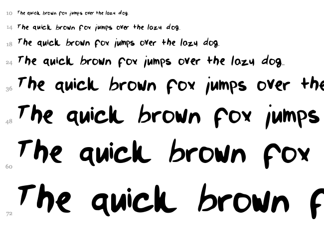 Val's Handwriting is Pretty Messy font waterfall